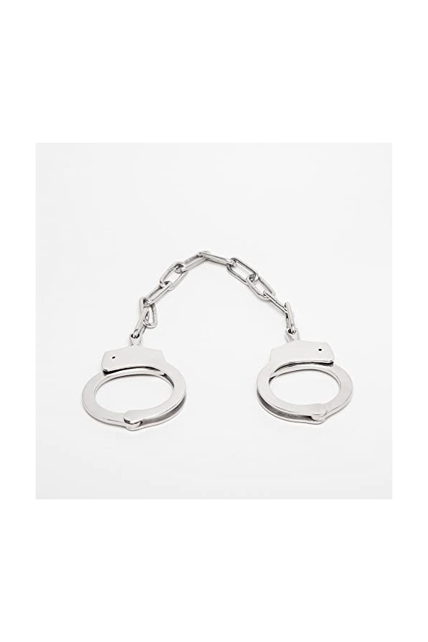 Dèmonia - Menottes Luxe avec Chaine en Acier Inoxydable - Menottes de Police Stainless