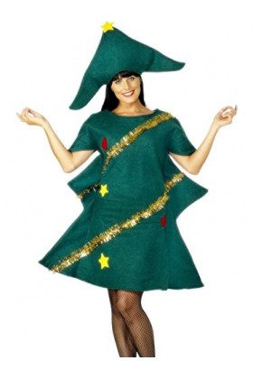 Smiffys Costume sapin de Noël, Vert, avec tunique et chapeau