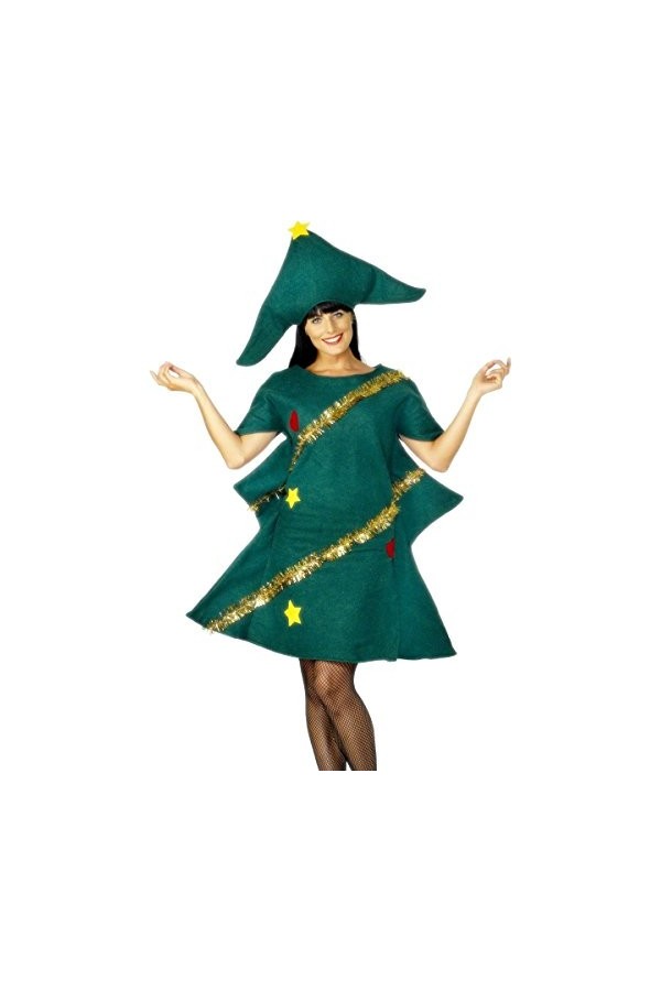 Smiffys Costume sapin de Noël, Vert, avec tunique et chapeau
