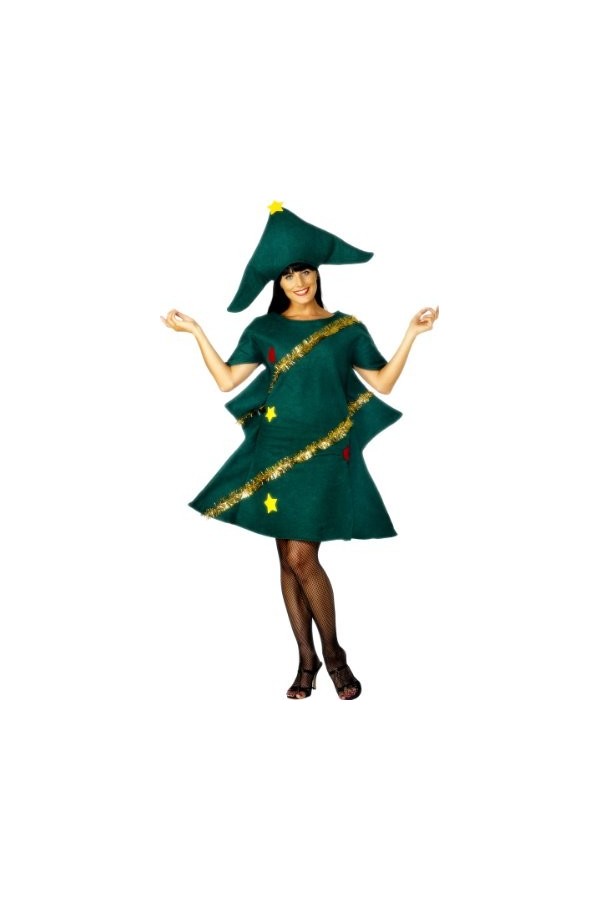Smiffys Costume sapin de Noël, Vert, avec tunique et chapeau