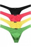 iKingsky String Ultra Fin et Ultra Léger sous-vêtements Homme Soyeux Tanga pour Homme avec Dos en T M, Pack de 4 