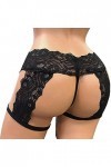 Kaytong Culottes pour Hommes Sexy Grande Taille Dentelle Respirante Creuse Lingerie Sexy Gay Sissy sous-vêtements érotiques M