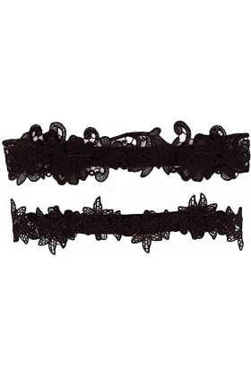 PULABOJarretière De Mariage Soirée De Bal De Soirée Vintage Fleur Creuse Dentelle Jarretière De Mariée,Noir Attractive Proces