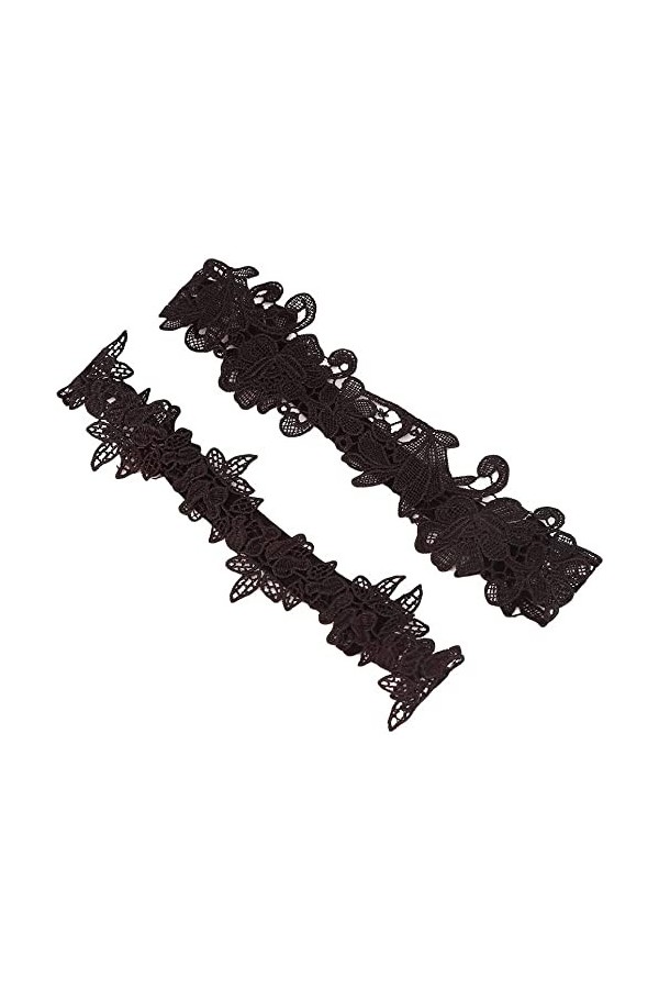 PULABOJarretière De Mariage Soirée De Bal De Soirée Vintage Fleur Creuse Dentelle Jarretière De Mariée,Noir Attractive Proces
