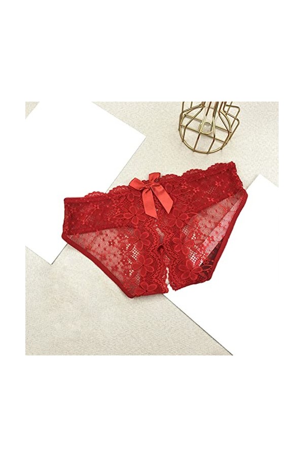 XIUH Sexy Dentelle Patchwork Culottes Femmes Broderie sans Couture G-String Culottes String Femme Sexy Chic Dentelle Slips St