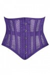 Corset robuste en maille pour femme avec baleines en acier, violet, 3XL