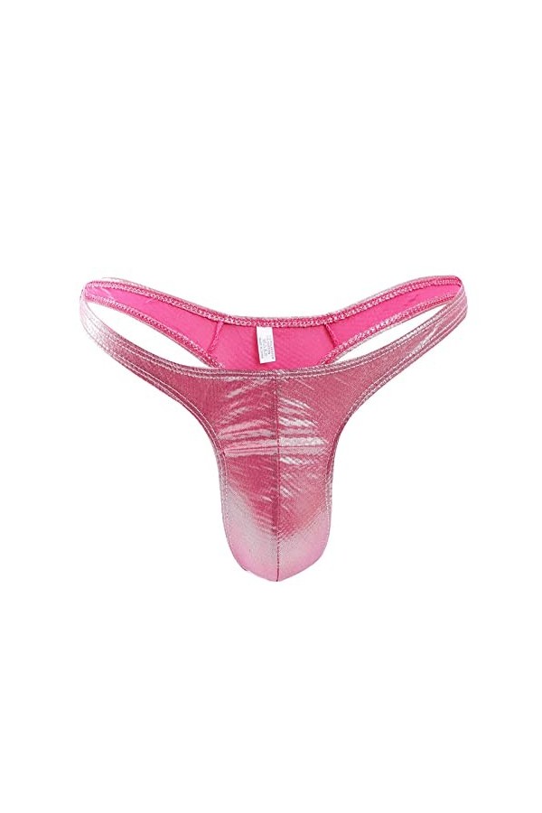Junhasgood Sexy Hot Chaude Culotte Cuir Imitation Cuir Mens Thong Sexy Seamless Butt T Pantalon Hommes String String Homme