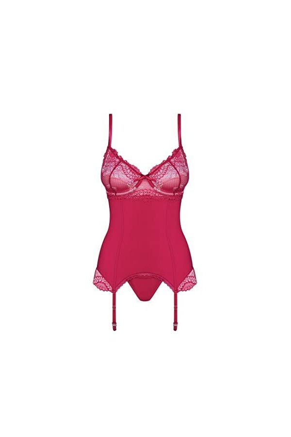 Corset Et String Rosalyne - Rouge