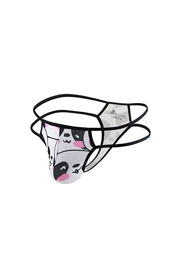 Gefomuofe String érotique pour homme Sissy - Lingerie classique - String imprimé - Tanga Mankini érotique Push Up - Sous-vête