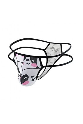 Gefomuofe String érotique pour homme Sissy - Lingerie classique - String imprimé - Tanga Mankini érotique Push Up - Sous-vête