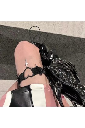 Anneau De Jambe De Cloche D’amour D’arc Ceinture De Jambe Gothique Pour Dame Jarretière Jarretelles Élastiques Pour Femmes Et