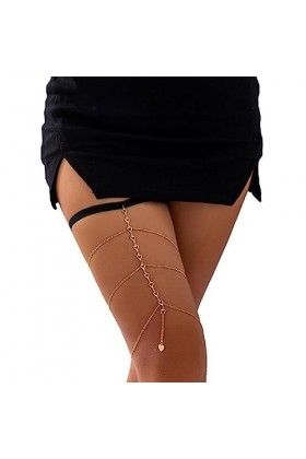 Ranuw Chaîne Cuisse Simple À Plusieurs Couches Chaîne Jambe Élastique Antidérapante Accessoires Jambe Boîte Nuit Bord Mer Dé