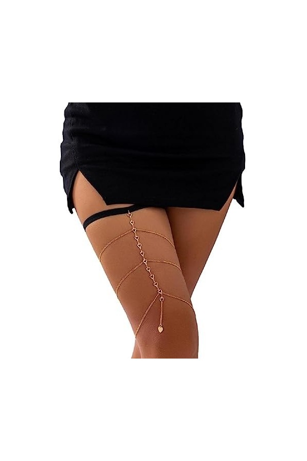 Ranuw Chaîne Cuisse Simple À Plusieurs Couches Chaîne Jambe Élastique Antidérapante Accessoires Jambe Boîte Nuit Bord Mer Dé
