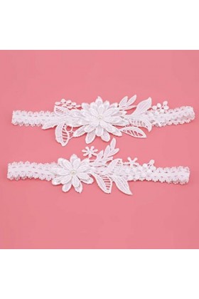 U-M PULABOJarretières de mariée avec Bord en Dentelle pour Femmes, jarretières de Mariage avec des Rubans pour la jarretière 