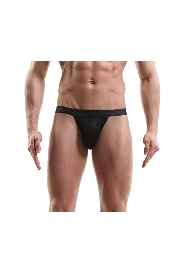 Gefomuofe Slip érotique pour homme - Taille basse - Avec teneur en stretch - Personnalisé - Respirant - Confortable - Sissy -