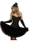 Yummy Bee - Burlesque Corset Diamants Tutu Jupe Costume Déguisement Deluxe Femme - Grande Taille 34-50 Noir Tutu, 44 