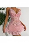 Lingerie Erothique Sexy Sexy Mini Short Sissy Érotique Dos Nu Erothique Ensemble Col en V Profond Chemise Transparente Slutty