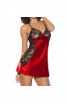 liaddkv Sexy Translucide Femme Sexy Dos Sling Lingerie Chemise de Nuit Serveur, rouge, L