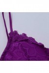 TDEOK Ensemble de sous-vêtements sexy sans fil pour femme, lilas, M