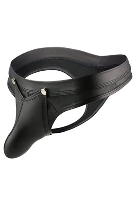 DGKaxiyaHM String en Cuir Verni pour Homme Dos en T Convexe à Taille Basse avec Pochette Amovible Sexy Nightclub Strings sous