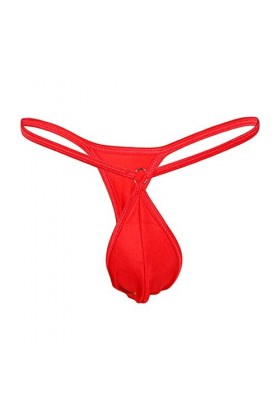 DGKaxiyaHM String Homme Sexy Pouch U Convex Thong sous-Vêtements Anneau en métal de Couleur Unie Ceinture T-Back Strings Ling