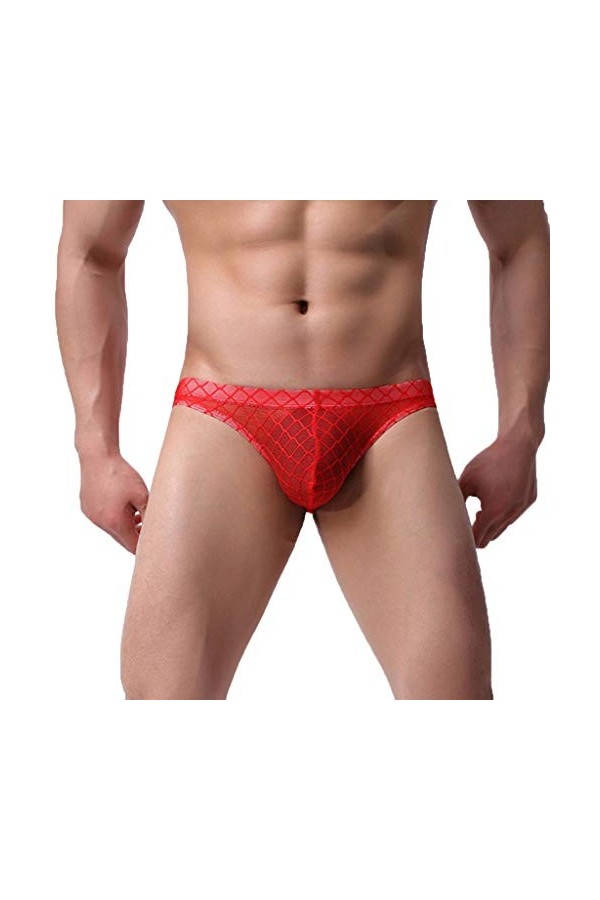 TDEOK Sous-vêtements Chemise Homme Sexy Hommes Dentelle Transparente Caleçon Coloré Sous-vêtements Confortable Sexy Offre quo