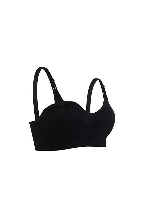 CreoQIJI Robe en maille pour femme - Sexy - Noir - Solide - Soutien-gorge sexy - Respirant - Élastique - Doublure sans coutur