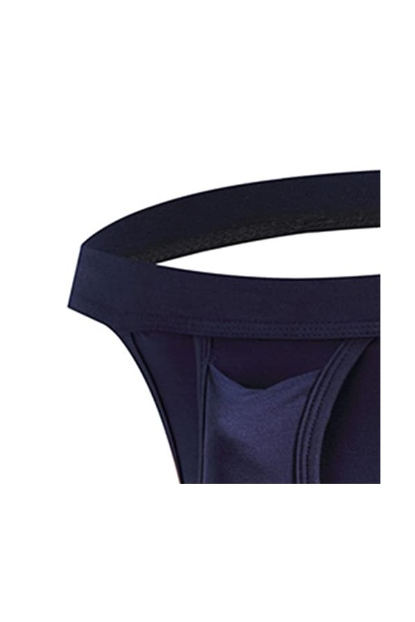 JEShifangjiusu sous-VêTements en Maille U Convex pour Hommes String Sexy en Modal Culotte Basse Respirante G String Bleu 1PC