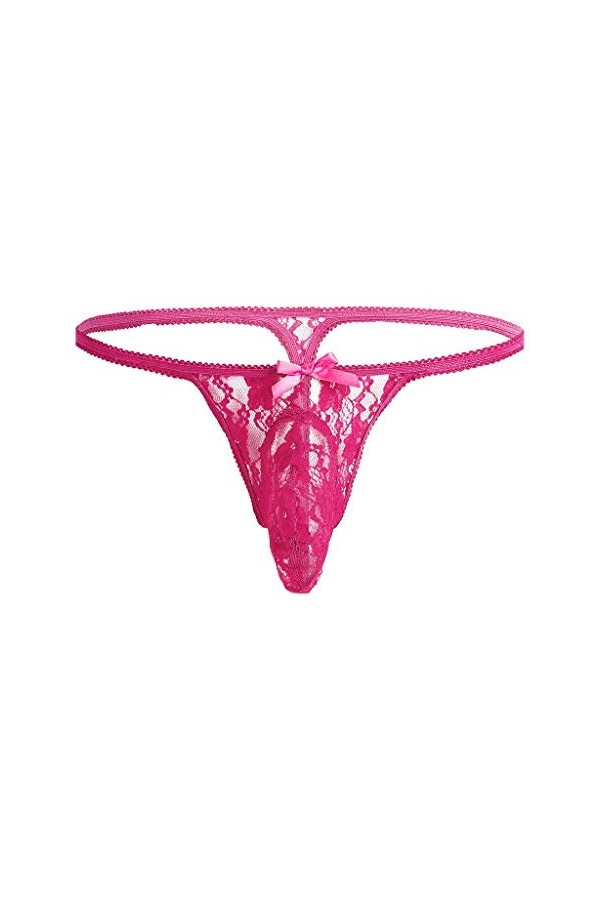 VIRACIN Short T-Back pour Hommes G-String T-Back Hommes sous-vêtements Hommes Motif de Dentelle élégant Déguisement Sexy Adul