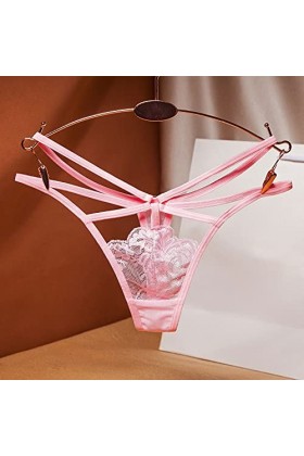 Générique Culottes Pantalons Femmes Sexy Briefs Thong Dentelle Dames Thong sous-vêtements Sexy Costume Pink, One Size 