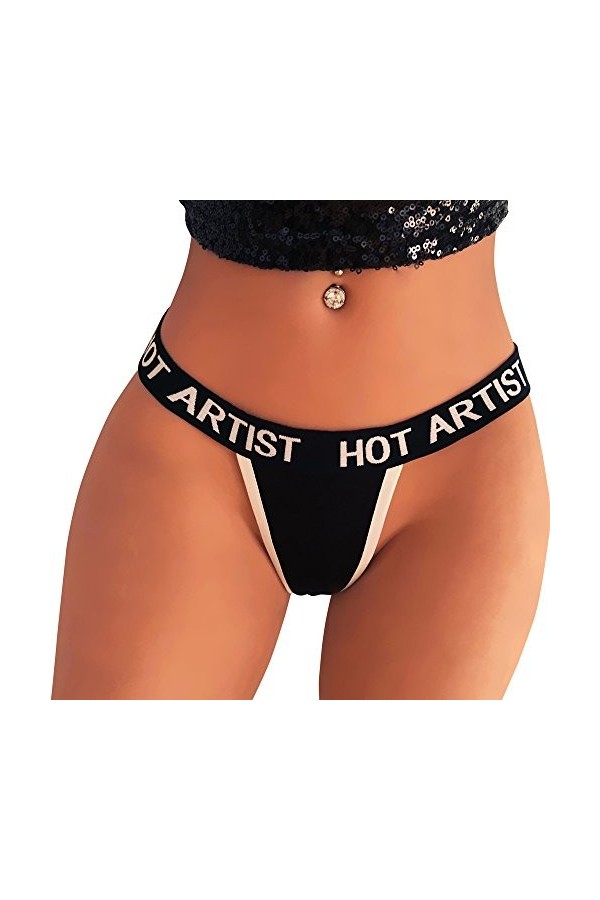 TWIFER Slip Femme T culottes femmes culottes Sexy string slips Lingerie tongs sous-vêtements string intimes Black, XL 