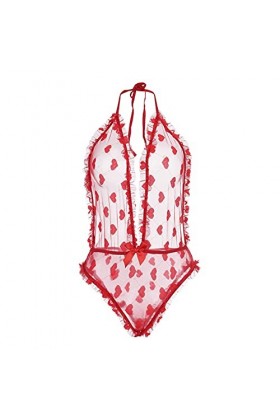 LOPILY Lingerie léopard en polyester pour fille, Rouge, XL