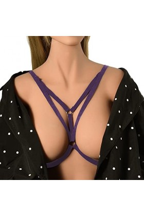 LIBELLEFLY Sous-vêtements sexy à bretelles - V profond - Lingerie sexy - Robe japonaise - Lapins, violet, taille unique