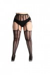 Générique Femmes Suspender Sexy Bas Collants Filet de Poisson Taille Collant Plus Dentelle Lingerie Sexy Ouverte Et Vibromass