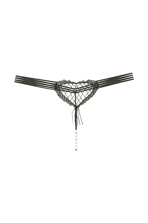 Culotte Creuse en Forme de cœur Sexy pour Femme Culotte Taille Basse Perle Sexy T Line Bustier Grande Taille Green, One Size