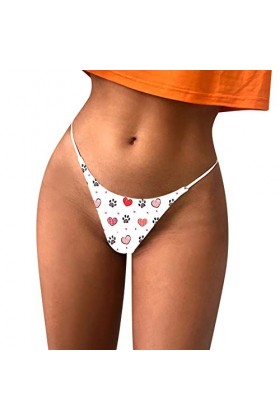 LIBELLEFLY String confortable et doux - Dos en T - Taille basse - Culotte sexy pour femme - Brille dans le noir, blanc, L