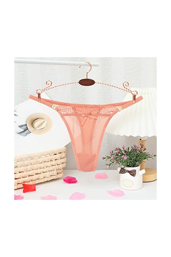 Culotte sexy en maille transparente pour femme - String pour femme - Grande taille, Watermelon Red, S