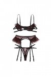 Ensemble de lingerie sexy en dentelle florale transparente avec soutien-gorge et culotte, deux pièces, chemises sexy pour fem
