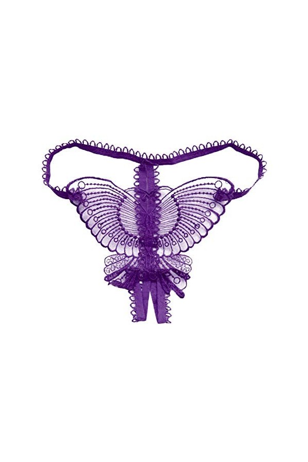 URIBAKY Femmes sous-vêtements en Dentelle Papillon Strings Ouverts G-Strings sous-vêtements Transparents, Culotte Dentelle so