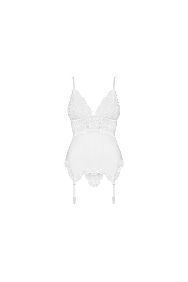 Obsessive Corset avec String Femme - Blanc - Large/X-Large