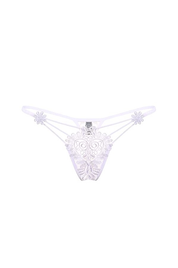 Gelb&Schwarz Body Rouge Longue Femmes Dentelle Transparent Sexy Culottes Creux Tentation String Menstruelle Dentelle White, 