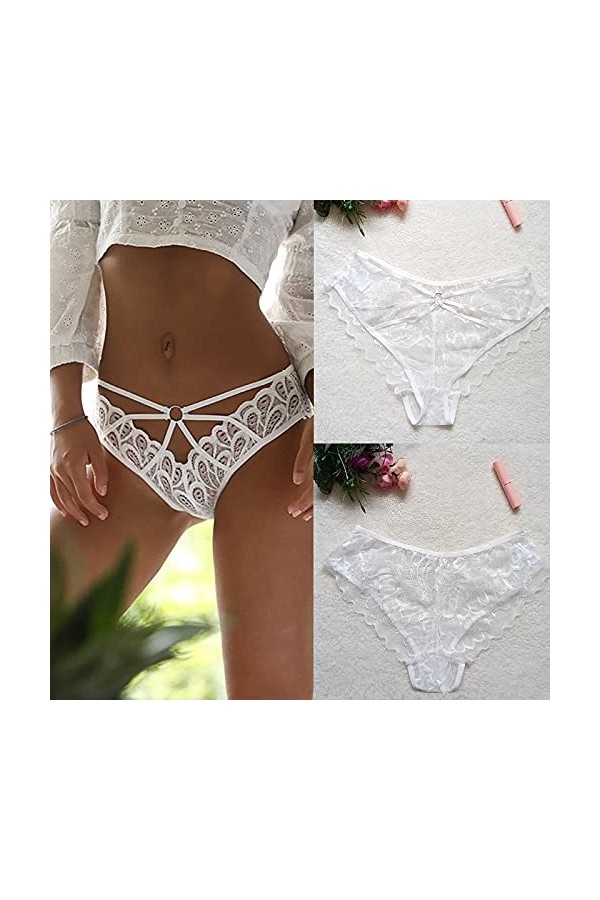Générique des Culottes Sexy pour Femmes en Dentelle Transparentes Tenue Ouverte Entrejambe