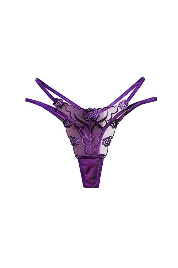 Générique Slips Thong Culottes Dentelles Pantalons Femmes sous-vêtements Thong Dames Sexy Lingerie Dentelle Sexy Homme Purpl