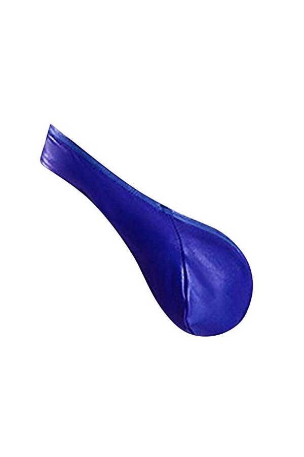 One Thong Men Briefs Thong Pouch sous-vêtements Sexy Jockstrap Bikini Half Bulge Side Lingerie Similicuir Blue, One Size 