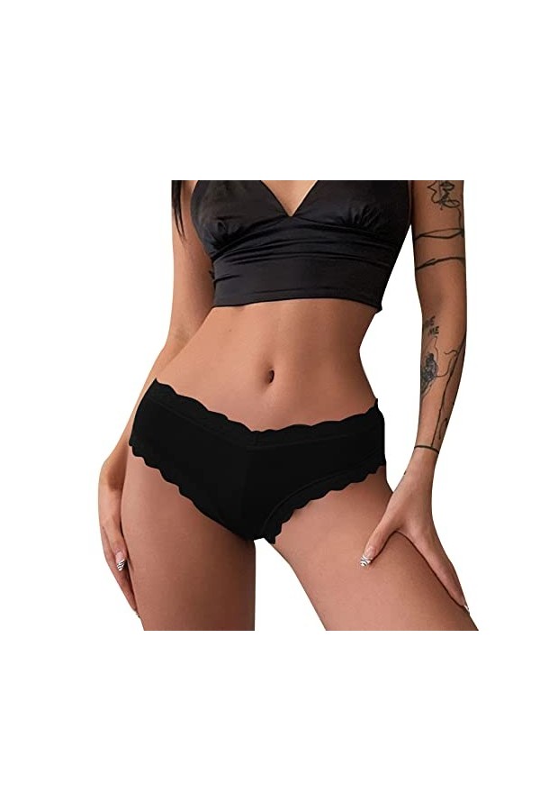 Ghemdilmn Sous-vêtements Femme String Femmes Sexy Dentelle Floral Mesh Culotte Low Rise Transparent Plus Size Sous-vêtements 