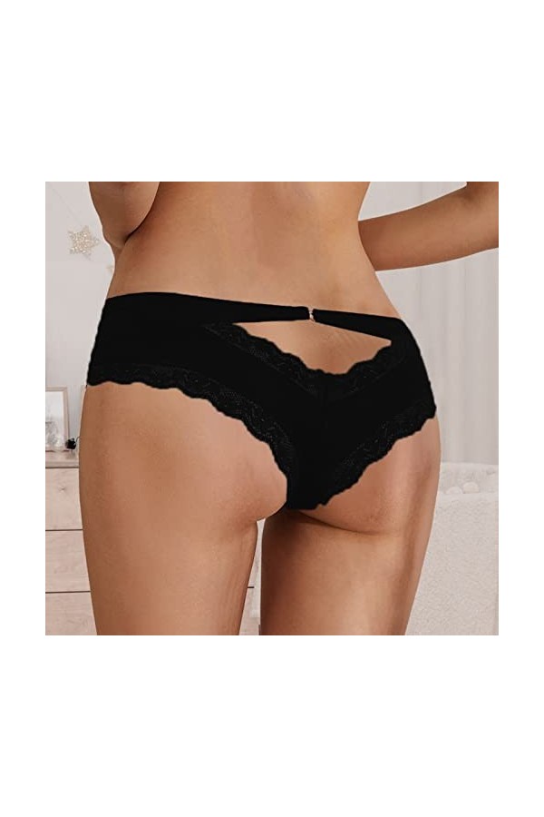 Ghemdilmn Sous-vêtements Femme String Femmes Sexy Dentelle Floral Mesh Culotte Low Rise Transparent Plus Size Sous-vêtements 