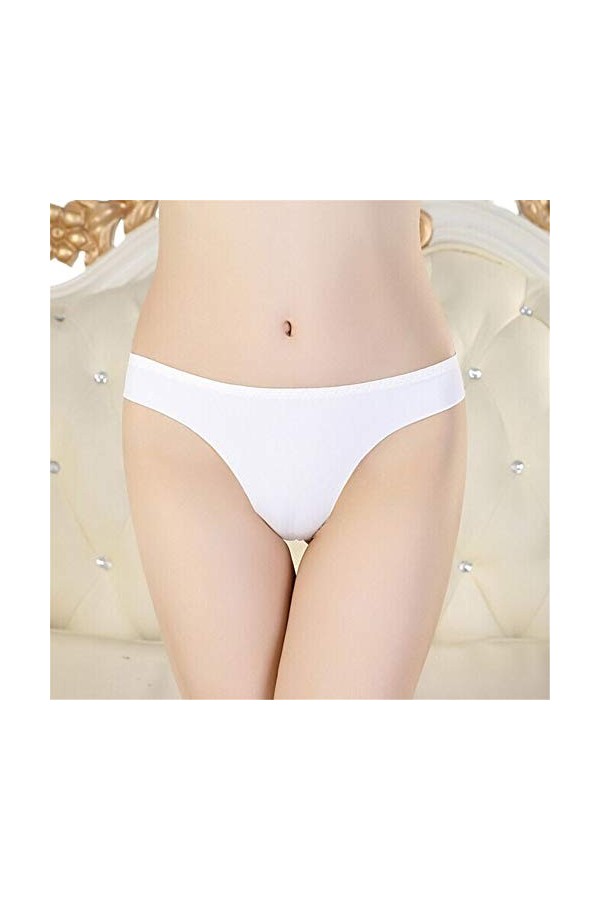 ZYUEER Culottes Femmes Lingerie String Strings Sexy, Thong Leotard Panty Culottes Invisibles Tanga Kawaii Pas Cher Blanc 