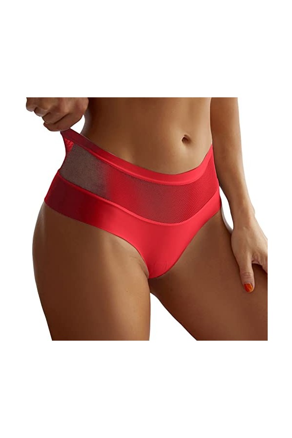 Générique iYmitz Femmes Maille Arc brodé Dentelle Transparent String Sexy sous-vêtements Dos Pansement évider Culotte String 