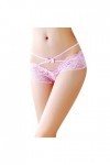 sous-vêtements Femmes String Bragas Sexy Culotte String Dentelle Mot Pantalon Dames Slips Legging Sexy Ouverte Pink, One Siz