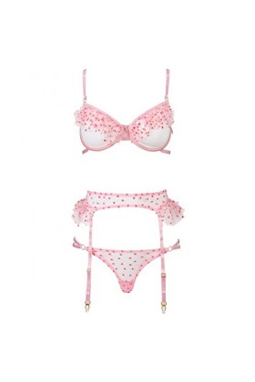 Ensemble de pyjama sexy en dentelle florale transparente 2023 - Taille haute - Soutien-gorge et culotte - Soutien-gorge trans